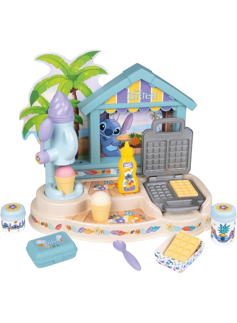 Smoby سموبي - بار الشاطئ ستيتش للأطفال مع 12 ملحقًا - إعداد الآيس كريم والوافل تحت أشجار النخيل - من 3 سنوات - Image 3